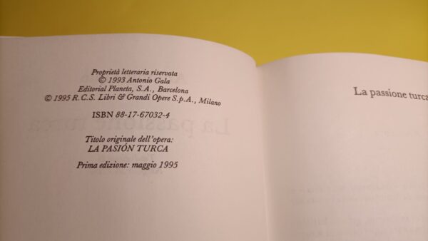 Antonio Gala, La passione turca, Rizzoli - 1^ ed. 1995 - immagine 3