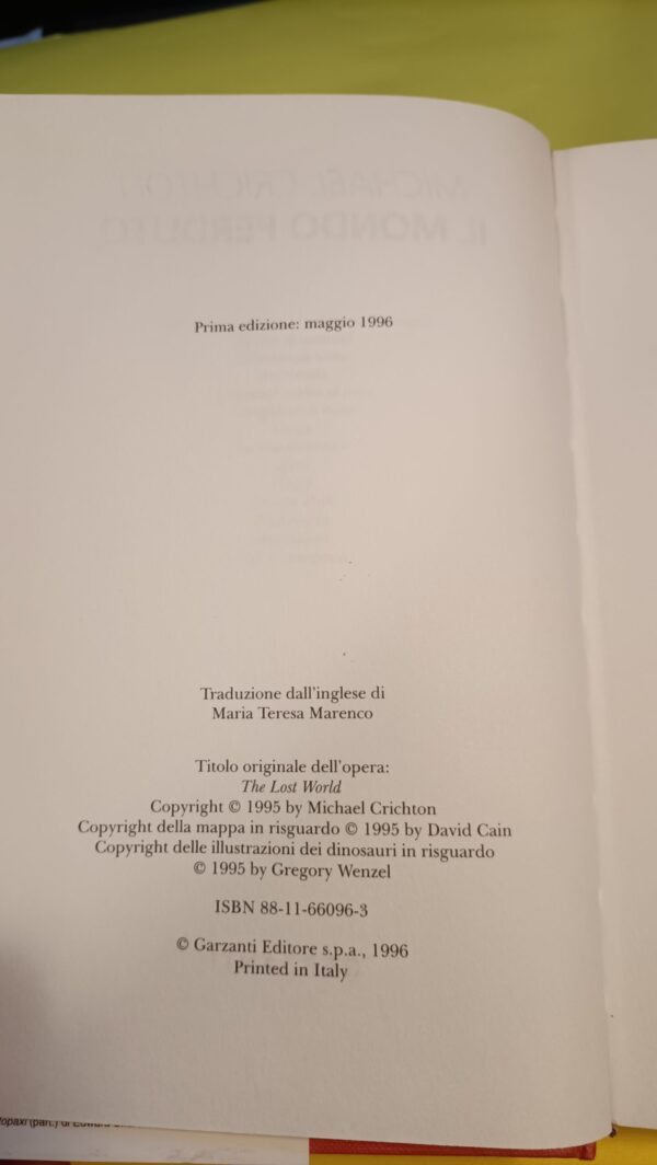 Michael Crichton, Il mondo perduto, Garzanti - 1^ ed. 1996 - immagine 7