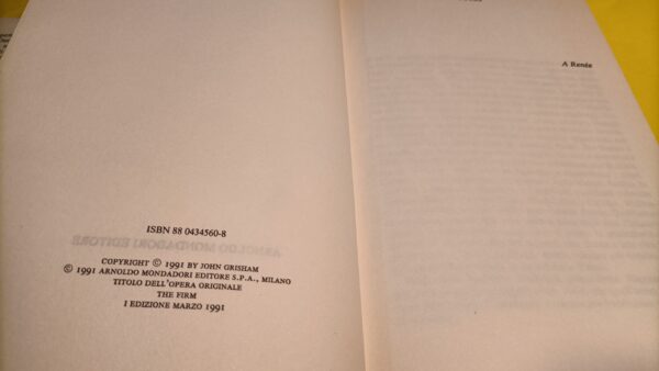 John Grisham, Il socio, Mondadori - 1^ ed. 1991 - immagine 3