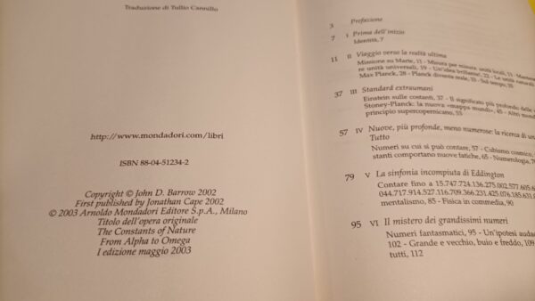 John D. Barrow, I numeri dell'universo, Mondadori - 1^ ed. 2003 - immagine 3