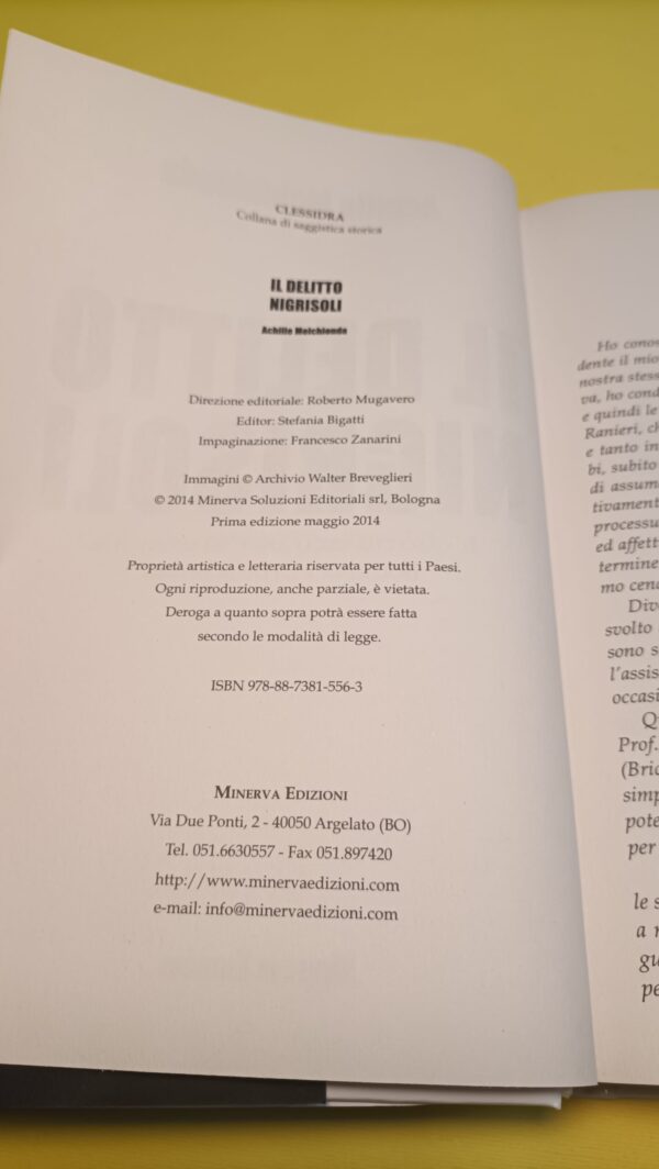 Achille Melchionda, Il delitto Nigrisoli, Minerva Edizioni - 1^ ed. 2014 - immagine 3