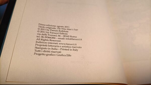 Patrick Rothfuss, La paura del saggio, Fanucci 1a edizione 2011 - immagine 6