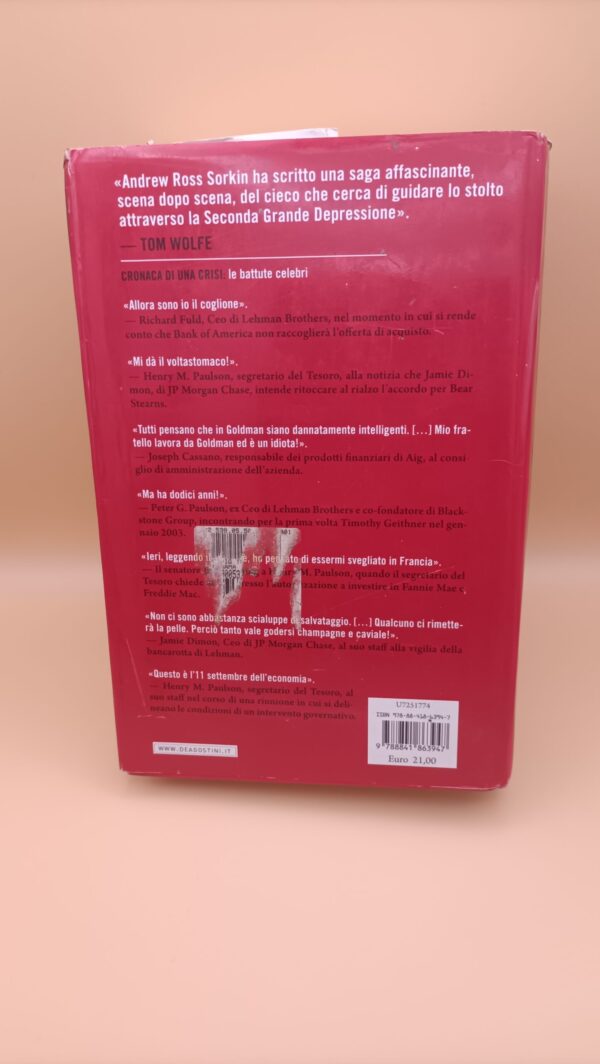 Andrew Ross Sorkin, Too big too fail - Il crollo, DeAgostini - immagine 2